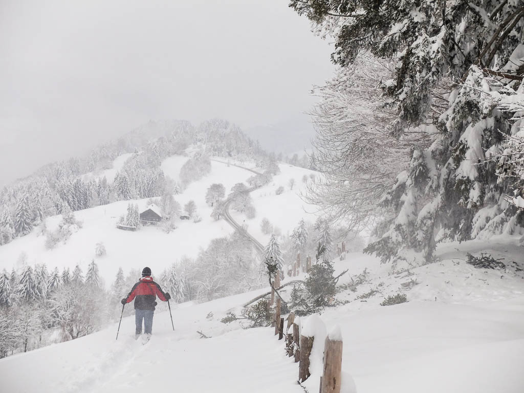 Durch Tiefschnee auf den Kapf